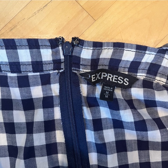 Express Navy Gingham Dress - Picture 2 of 5